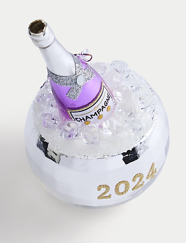 Glass Disco Champagne 2024 Bauble