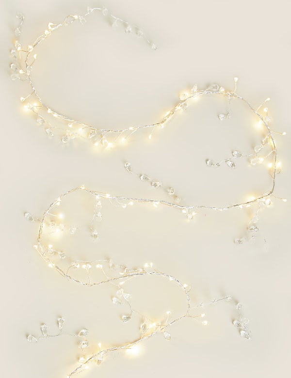 Light Up Wire Jewelled Garland - GR