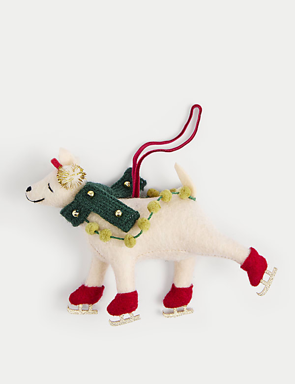Felt Skating Dog Hanging Decoration - KG