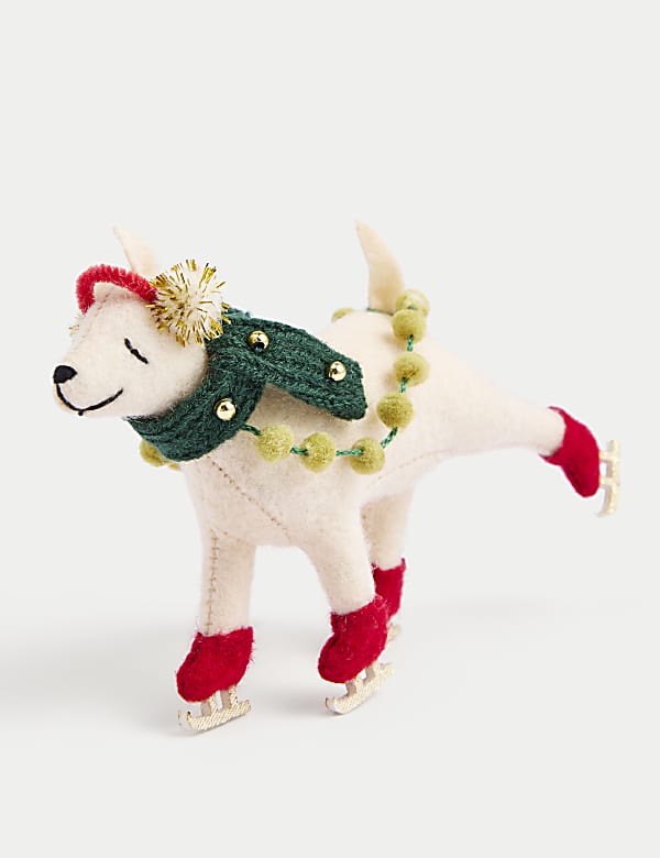 Felt Skating Dog Hanging Decoration - KG
