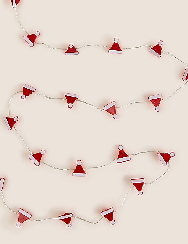 20 Santa Hat Battery String Lights - GR