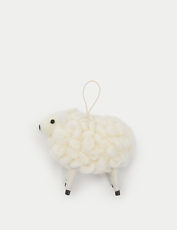 Mouton décoratif en feutrine à suspendre - FR