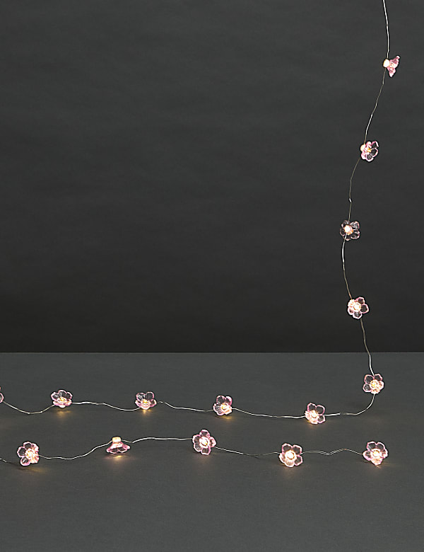 20 Warm White Flower Battery String Lights - FR