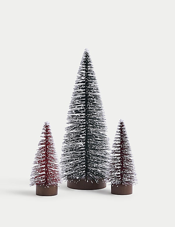 3pk Bristle Tree Decorations