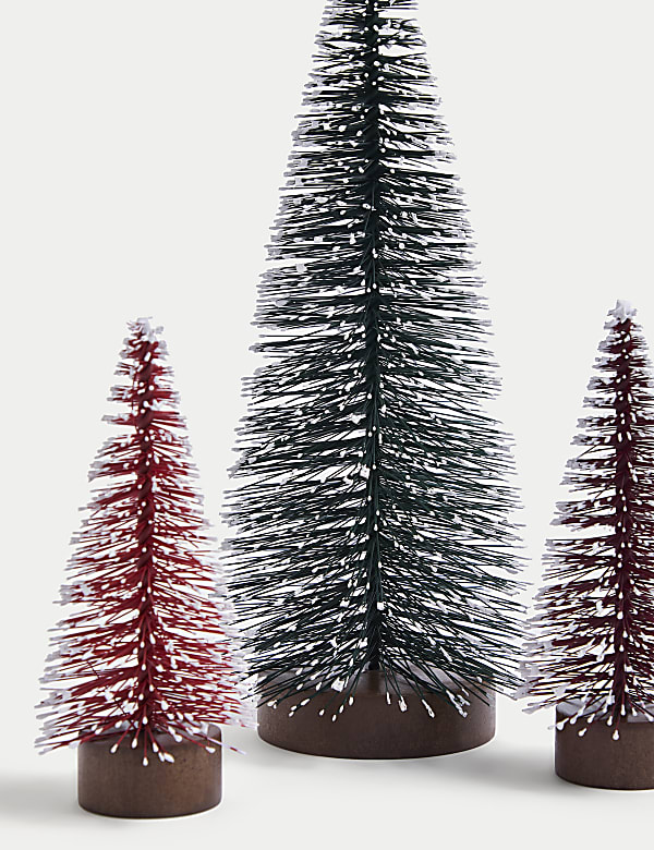 3pk Bristle Tree Decorations