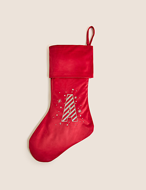 Red Velvet Alphabet Stocking