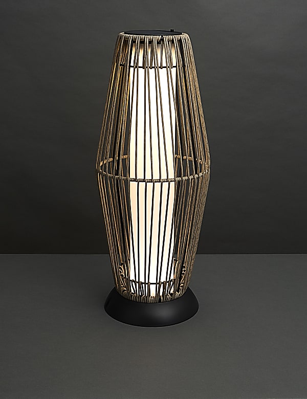Large Warm White LED Woven Solar Lantern - GR