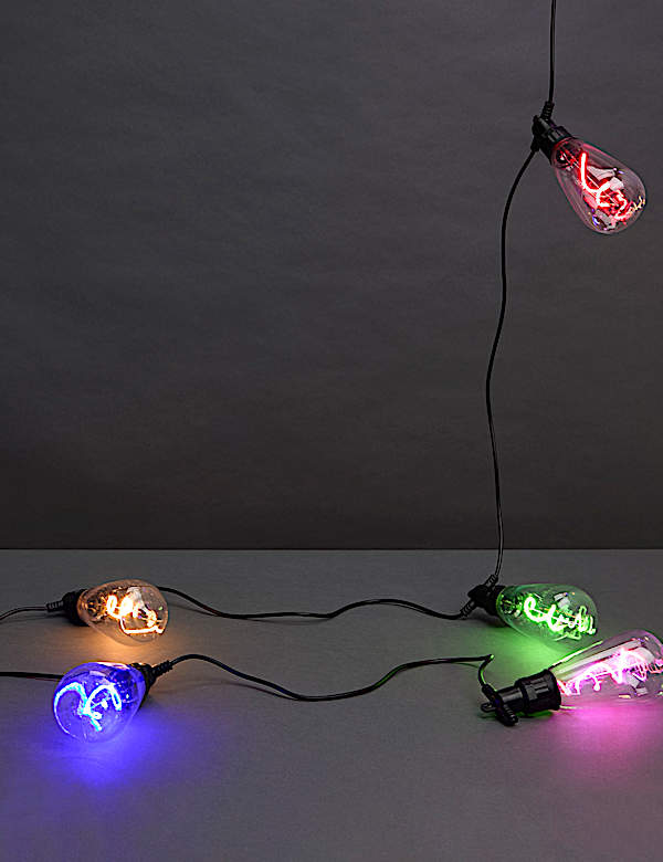 Guirlande de 10 ampoules LED néon multicolores - CA