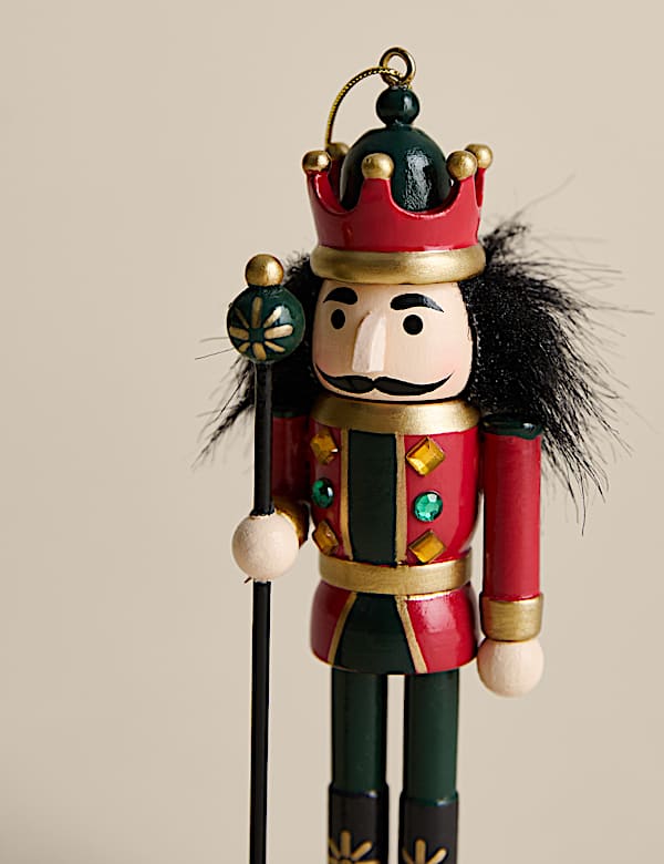 Embellished Hanging Nutcracker Decoration - DE