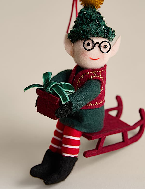 Felt Hanging Elf Decoration - GR