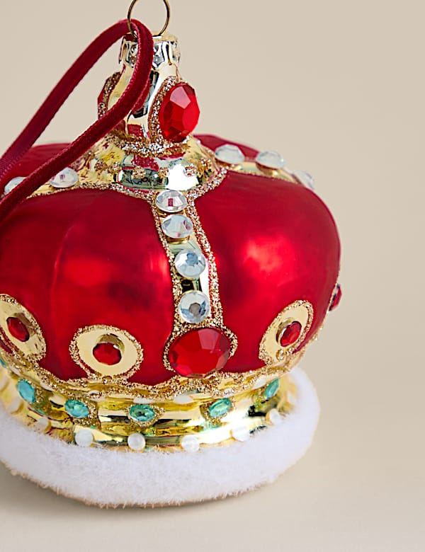 Γυάλινο κρεμαστό στολίδι κορώνα - GR