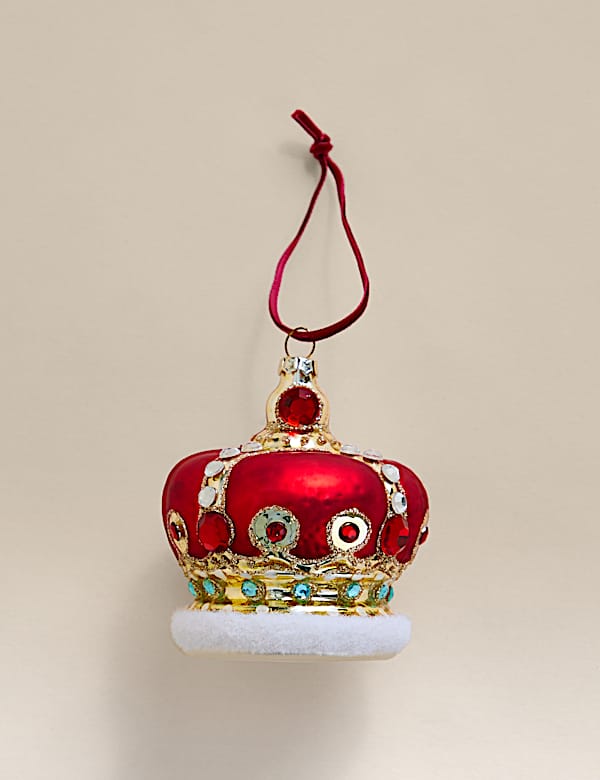 Γυάλινο κρεμαστό στολίδι κορώνα - GR