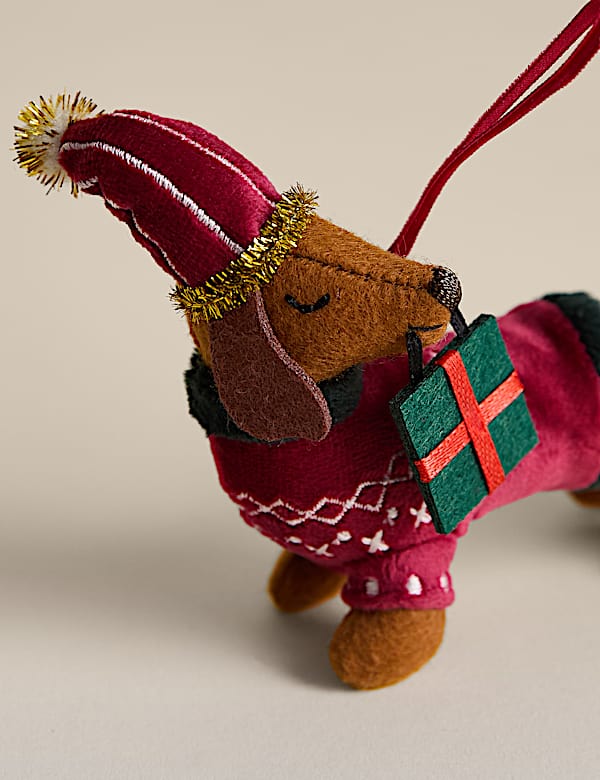 Vilten hangende teckeldecoratie - BE