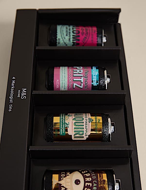 4pk Hanging Marksologist Tin Decorations - AT