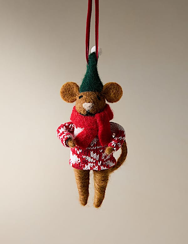 Τσόχινο κρεμαστό στολίδι ποντίκι - GR