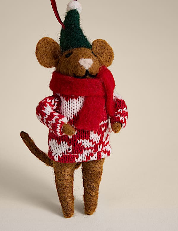 Τσόχινο κρεμαστό στολίδι ποντίκι - GR