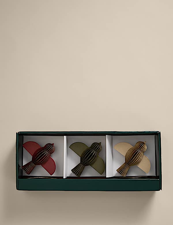 3pk Hanging Paper Bird Decorations - HU