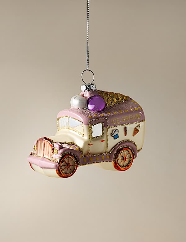 Glass Hanging Ice Cream Van Decoration - GR
