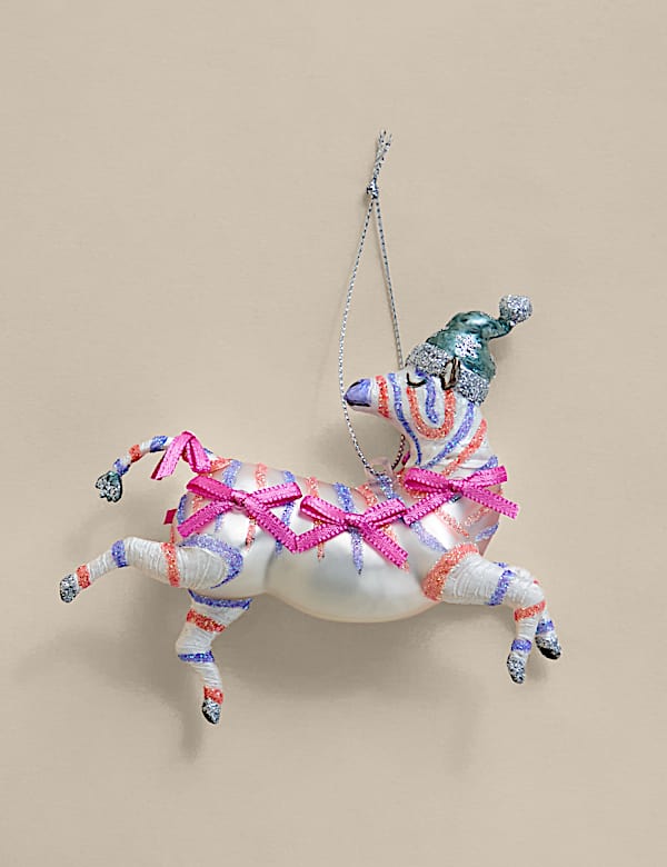 Glass Hanging Party Zebra Decoration - CY