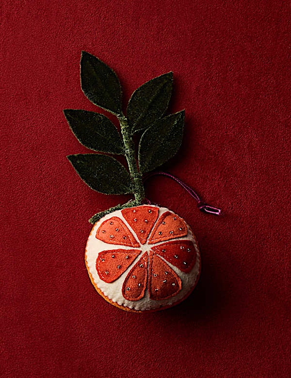 Orange Felt Hanging Decoration - DK