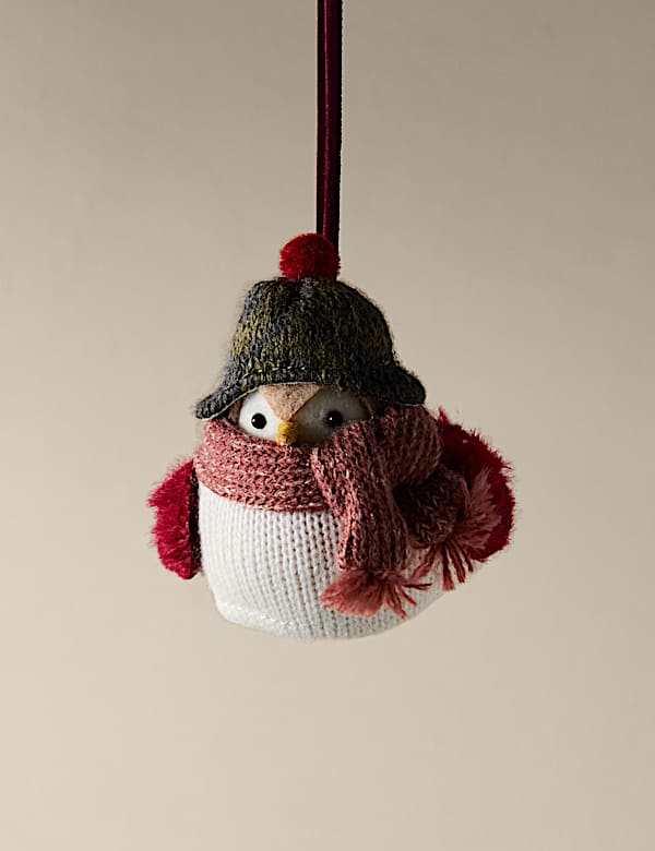 Felt Hanging Winter Robin Decoration - GR