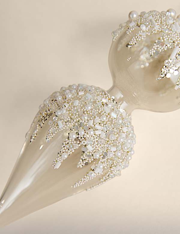 Glass Hanging Embellished Finial Decoration - JE