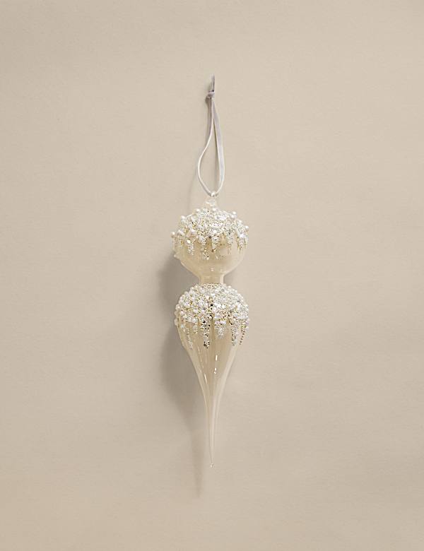 Glass Hanging Embellished Finial Decoration - JE