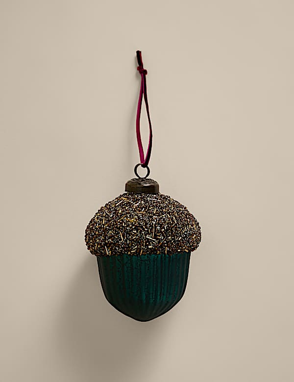 Acorn Glass Hanging Decoration - DE