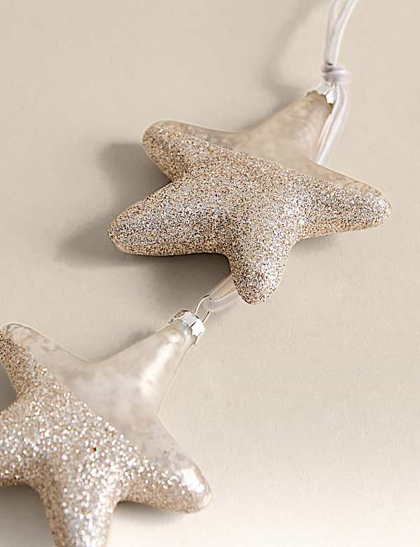 2pk Mercury Glitter Hanging Star Decorations - LU