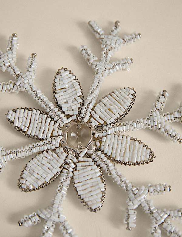 Hanging Beaded Snowflake Decoration - GR