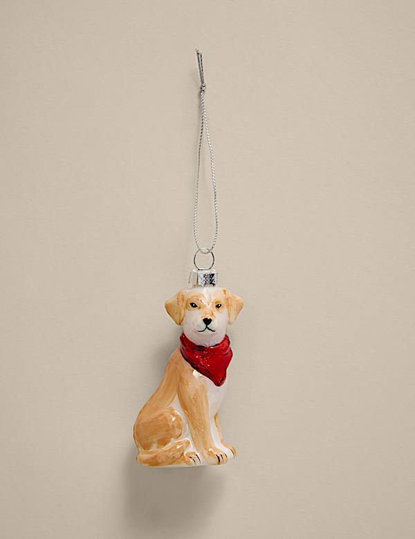 Glass Hanging Labrador Decoration - SK