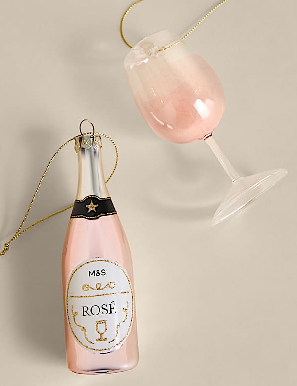 2pk Hanging Ros&eacute; Wine Decorations - GR