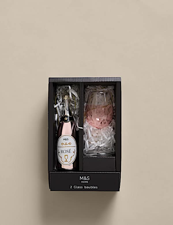 2pk Hanging Ros&eacute; Wine Decorations - GR