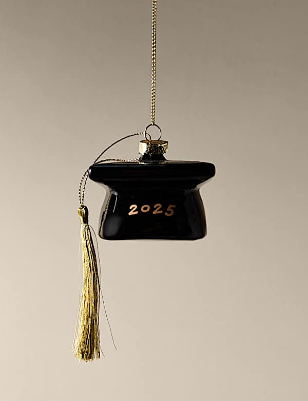 Glass Hanging Graduation Hat Decoration - LT
