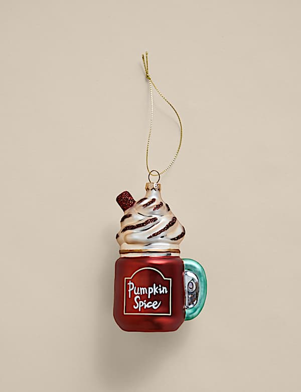 Glass Hanging Pumpkin Spice Decoration - CZ