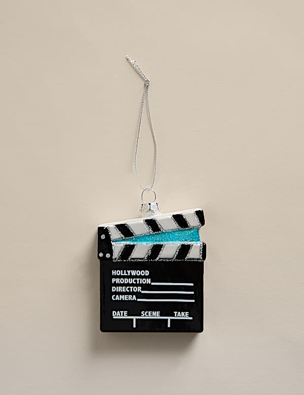 Glass Hanging Movie Clapperboard Decoration - CZ