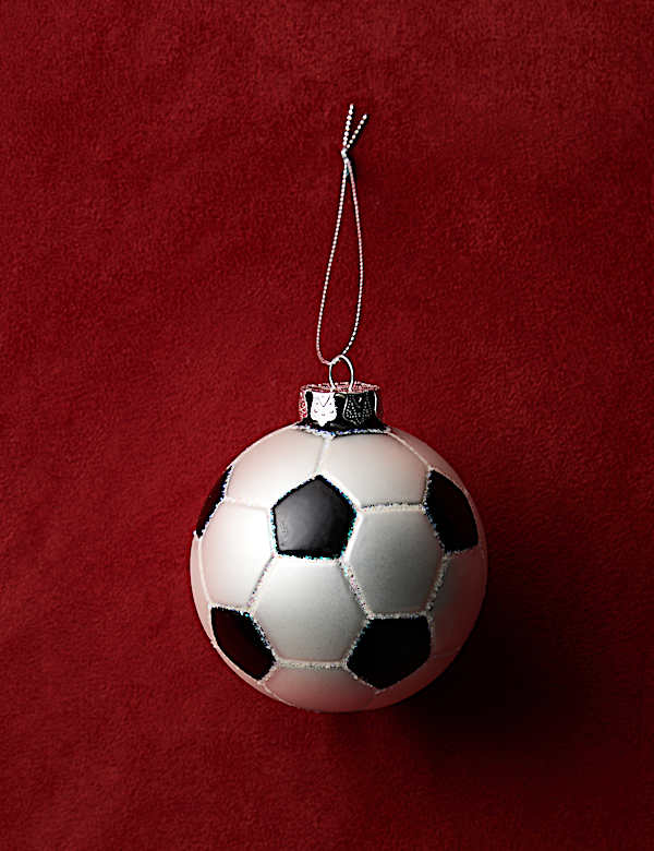 Glass Hanging Football Decoration - PL