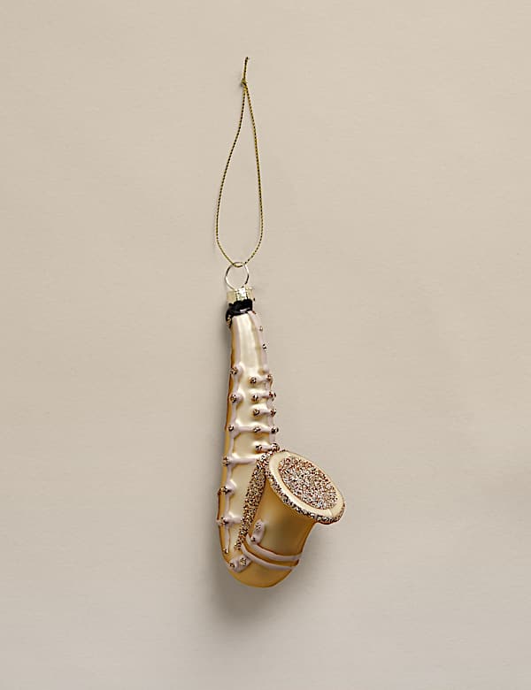 Glass Hanging Saxophone Decoration - DE