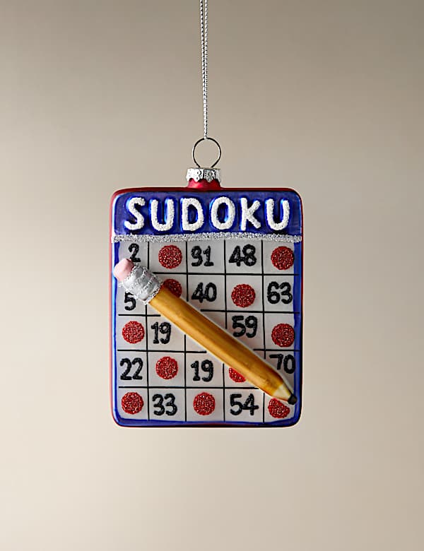 Baumschmuck Sudoku aus Glas - DE