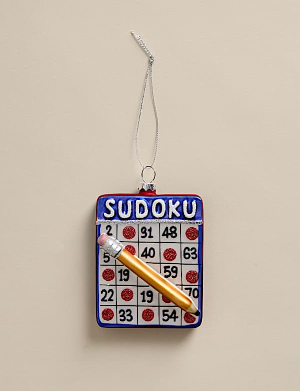 קישוט תלייה סודוקו מזכוכית - IL