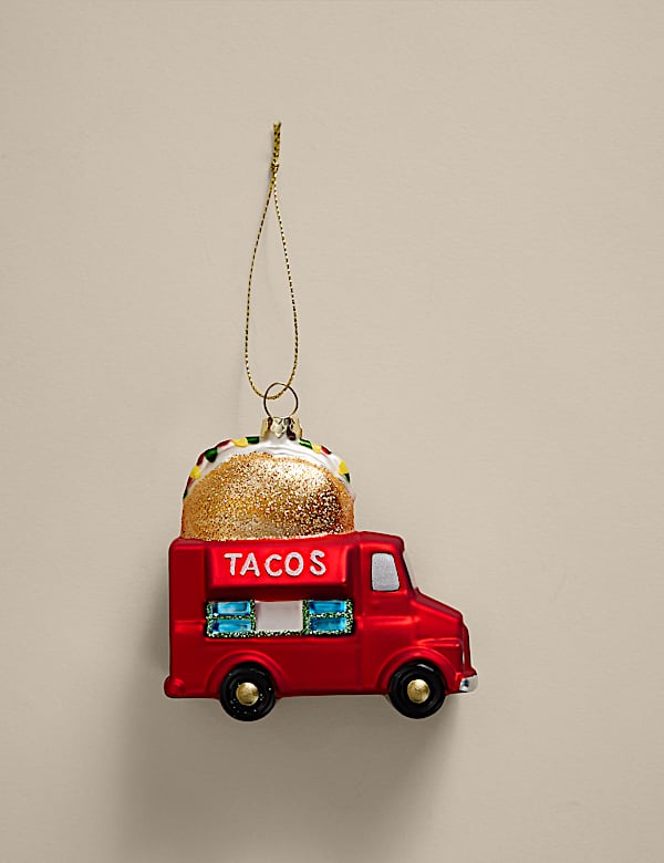 Glass Hanging Taco Truck Decoration - GR