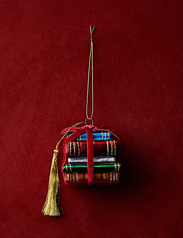 Glass Hanging Reading Decoration - CZ
