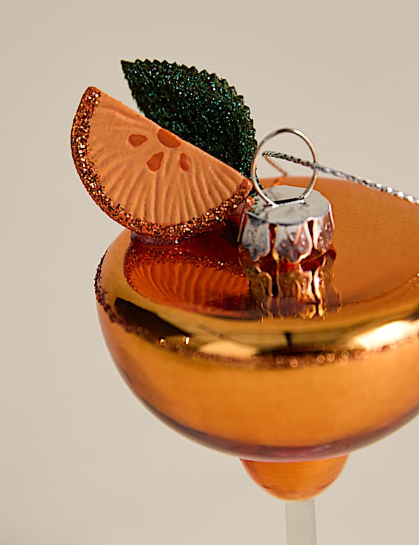 Glass Hanging Orange Spritz Decoration - SI