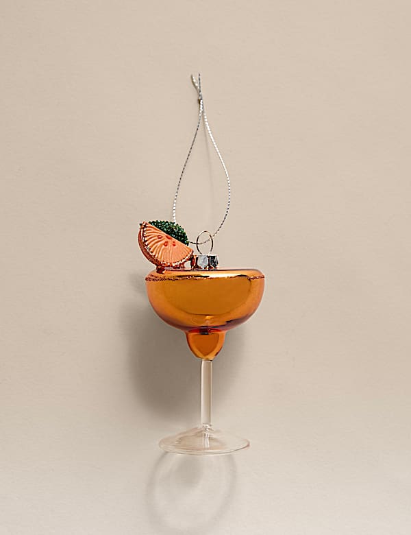 Glass Hanging Orange Spritz Decoration - SI