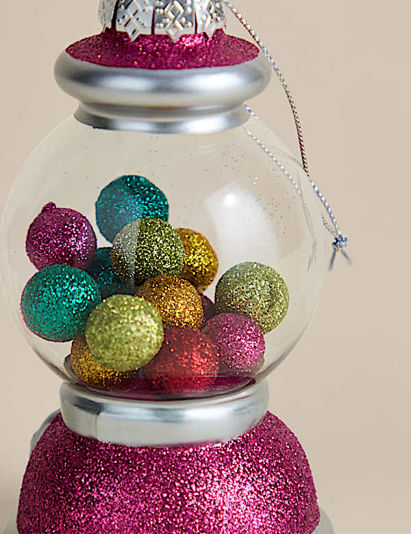 Glass Hanging Bubblegum Machine Decoration - NO