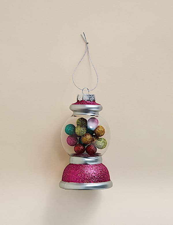 Glass Hanging Bubblegum Machine Decoration - NO