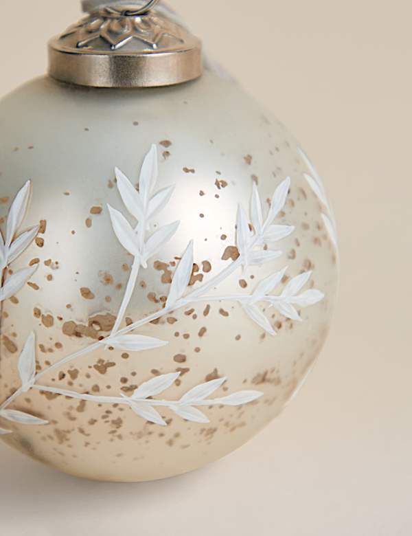 Glass Mercury Leaf Bauble - LU