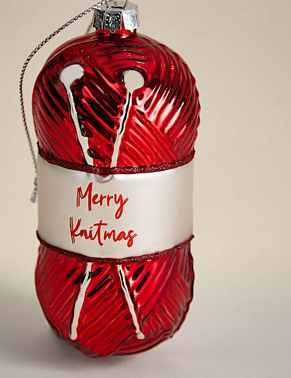 Strickzeug Hängedekoration aus Glas - DE