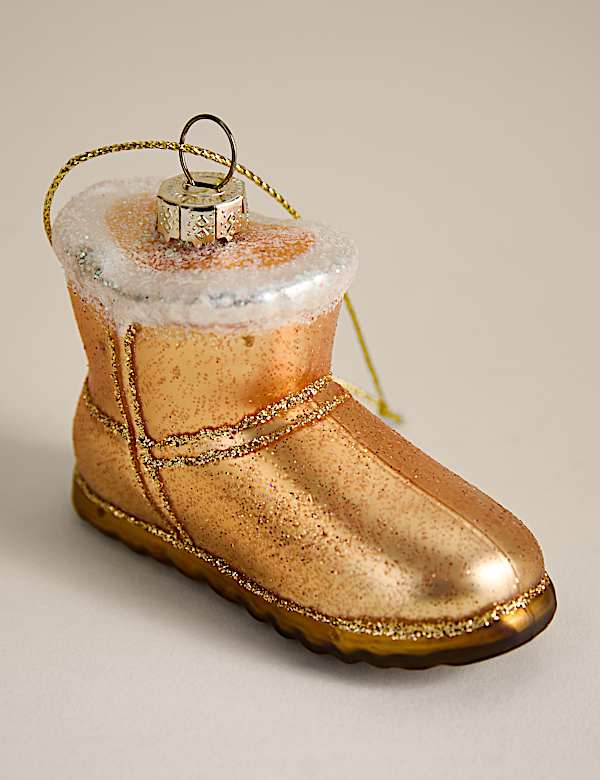 Glass Hanging Winter Boot Decoration - KR