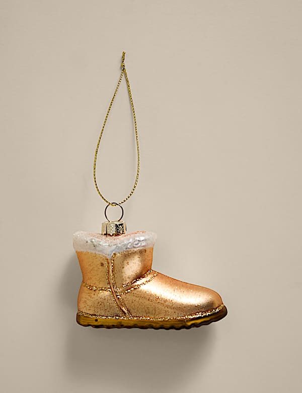 Glass Hanging Winter Boot Decoration - KR